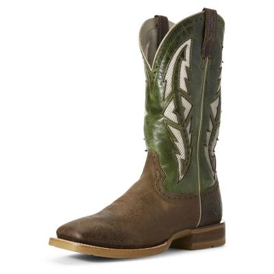 Ariat Cowhand VentTEK Kahverengi / Yeşil Western Csizma Erkek (27825-893)